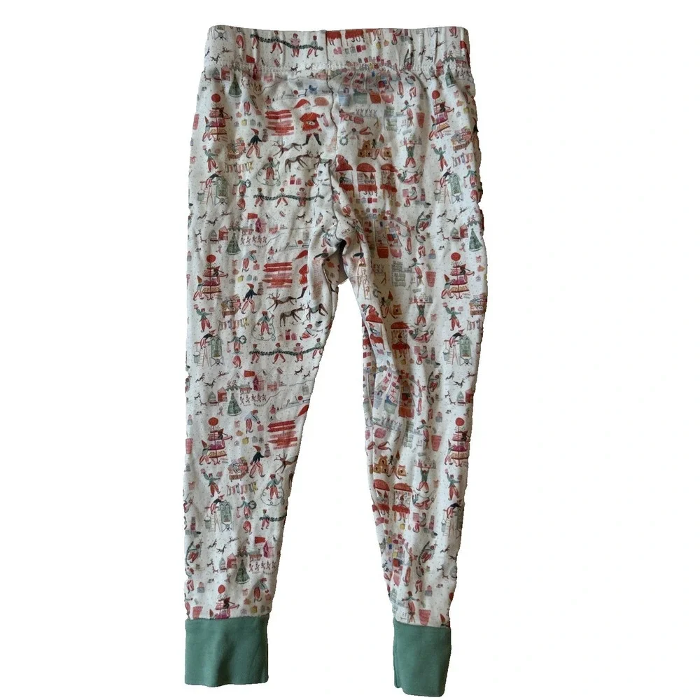 LAKE Toddler Girls Pajama Pants Size 3 Christmas Santa Reindeer Pastels